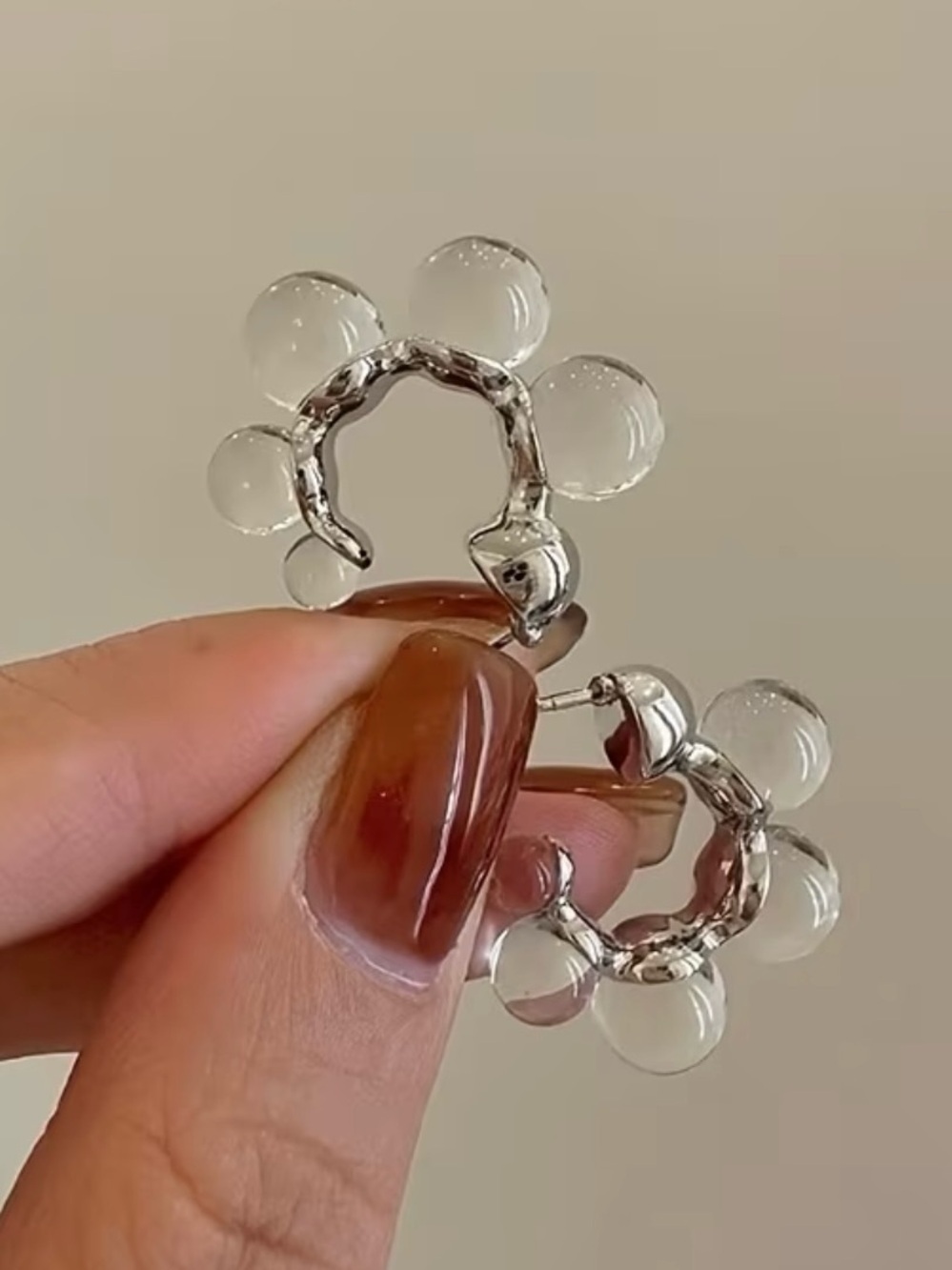 NEW! Trendy Clear Bubble Hoop Earrings.